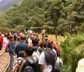 De laatste toeristen worden geëvacueerd vanuit Machu Picchu